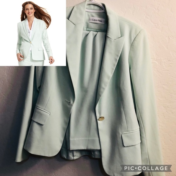 Calvin Klein Pants - Calvin Klein Suit Pale Lime 6 Petite